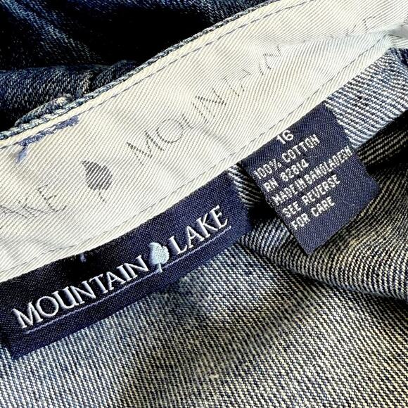 Mountain Lake Vintage 80s Denim Straight Pencil Blue Jean Maxi Skirt Size XL/16 - Picture 13 of 13